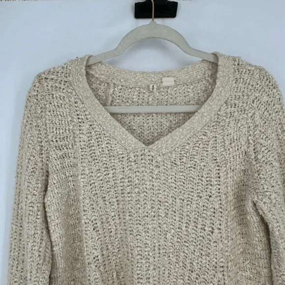 Anthropologie Moth Womens M Boucle Knit Oversized Sweater Cream Wool Boho - Picture 2 of 9